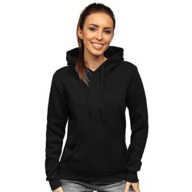 Imagem de Moletom Feminino Liso Abrigo  Blusa Moleton Casaco com Capuz - K Fitne