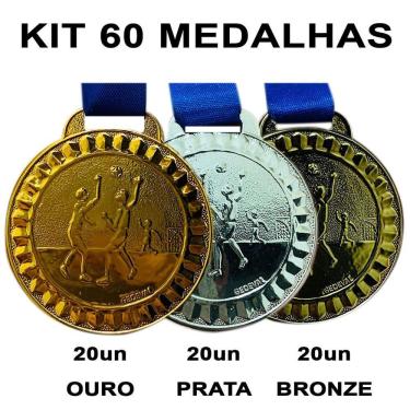 Imagem de Kit 60 Medalhas De Handebol Esporte Torneio Campeonato 4.5cm sortida