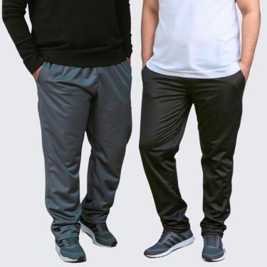 Imagem de Kit 2 Calça Plus Size Masculina Treino Academia Helanca Flanelada-Masculino