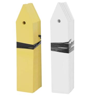 Imagem de 8 polegadas etiquetas de plantas,100 peças 4 x 0, etiquetas de plantas de plástico para etiquetas de plantas de jardim etiqueta de jardim reutilizável para vasos de plantas berçário (white, yellow)