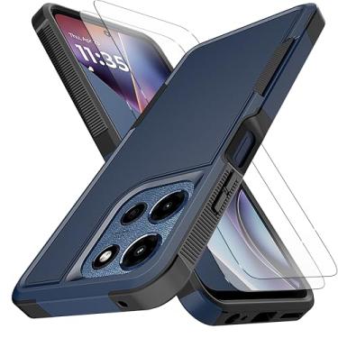 Imagem de Para Moto G 5G 2025 [proteção contra quedas de grau militar] [antiderrapante] [2 peças de protetor de tela TPE HD] Capa resistente à prova de choque para Motorola Moto G 5G 2025 6,7 polegadas - azul