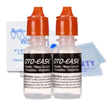 Imagem de Patin Lubrificante OTO-Ease Custom Earmold (pacote com 2 / frasco de 14,2 g) - Lubrifique tampões de ouvido, aparelhos auditivos, inclui toalhas de limpeza AudioWipes e pano de micorfibra Liberty