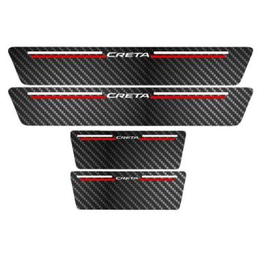 Imagem de Kit Soleira Protetora Porta Premium Red Carbono  -  Creta  - Jhow Ades