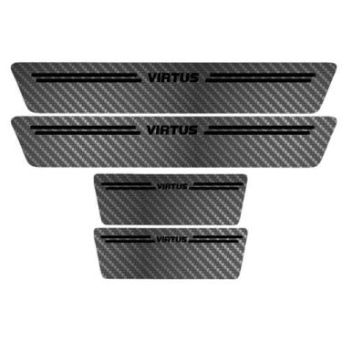Imagem de Kit Soleira Protetora Porta Premium Black Carbono - Virtus - Jhow Ades