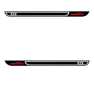 Imagem de Par Adesivo Lateral E Traseiro Sport HB20S  Sedan -  Preto - Jhow Ades