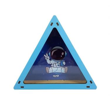 Imagem de Cofre Cofrinho Moedas Dinheiro Mdf Triangulo Astronauta