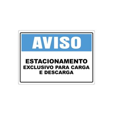 Imagem de Adesivo Estacionamento Exclusivo Para Carga E Descarga Cor Azul