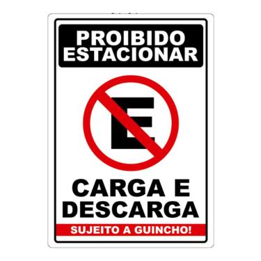 Imagem de Adesivo Proibido Estacionar Carga E Descarga Sujeito A Guincho Cor Vermelho