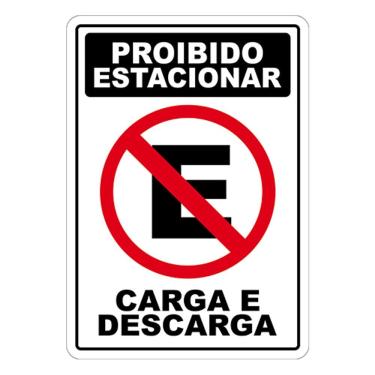 Imagem de Adesivo Proibido Estacionar Carga E Descarga Cor Vermelho
