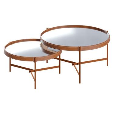 Imagem de Kit Mesa De Centro Aqua Com Espelho Cobre - Imcal