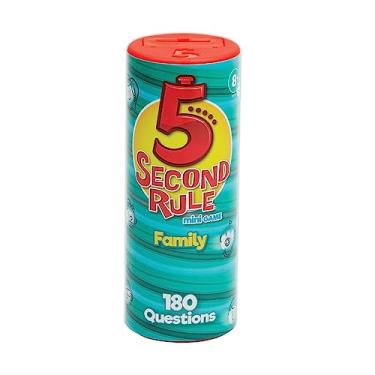 Imagem de 5 Second Rule Mini Tube Family Edition Jogo de festa em família tamanho viagem com 180 perguntas, brinque com 2 a 8 jogadores, para crianças a partir de 8 anos