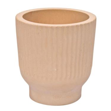 Imagem de Vaso Decorativo Garrafa Invertida Listras 9,5cm Cimento Artesanal Palha