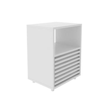 Imagem de Mesa Cabeceira CM-8042 c/ 1 Gaveta Branco - Tecno Mobili