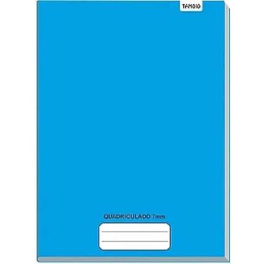 Imagem de Kit de Cadernos Quadriculado, Universitário, Brochurão, Capa Dura, 96 Folhas Azul, Tamoio, Pacote com 05 Unidades
