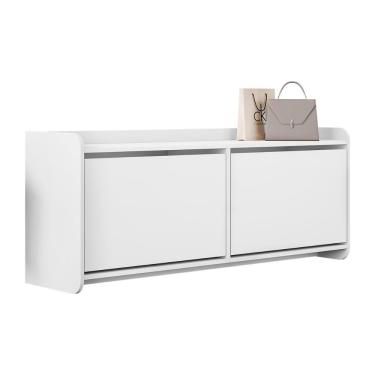Imagem de Sapateira Banco Dalia Quarto Com 2 Porta Basculante Branco