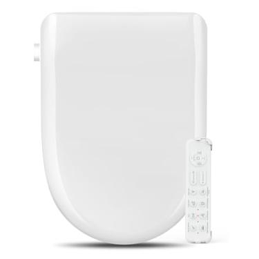 Imagem de Acessório de assento de vaso sanitário de bidê para vaso sanitário inteligente com água morna e secadora, lavagem feminina e infantil, bocal de aço inoxidável autolimpo, pressão de água ajustável