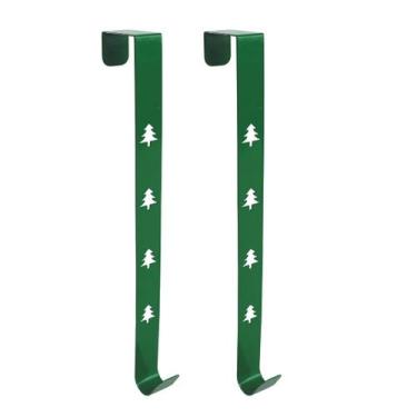 Imagem de Kit 2 Suportes para Guirlanda Natal Metal Decorado Verde 30cm - Magizi
