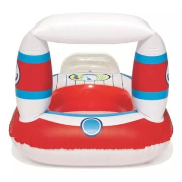 Imagem de boia infl�vel Infantil com Encosto, formato carro, 104 x 99 cm, Branco e Colorido, para Piscina e Praia, para crian�a, para piscina, para beb�, boia para praia