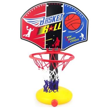Imagem de Cesta De Basquete Ajustável Infantil Bola Bomba Rede Brinquedo Super Kids Sport