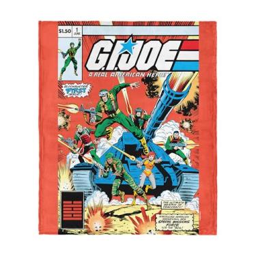Imagem de G.I. Joe GI Comics Issue 1 Silk Touch Throw, 127 x 152 cm – Cobertor de lã de desenho animado Hasbro, roupa de cama retrô ultramacia para cama ou sofá