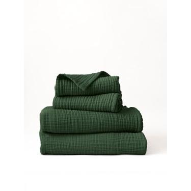 Imagem de Viva Maison - Conjunto de 4 toalhas de musselina para banheiro, conjuntos de toalhas de banho de luxo 100% algodão turco fino macio de secagem rápida sem fiapos tamanho grande (verde, 2 conjuntos de