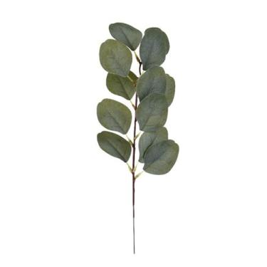 Imagem de ESSMOKO 10 peças de hastes e folhas de plantas artificiais, acessórios de decoração de parede de plantas para arranjos florais, folhas de eucalipto - eucalipto cinzento e branco B