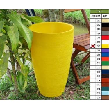 Imagem de Kit 2 Vaso Planta 65x40 Oval Moderno Polietileno - BGPLASTICOS, AMAREL