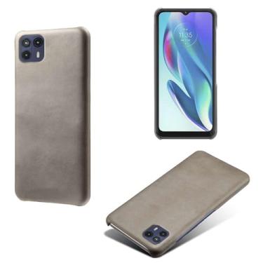 Imagem de Capa para MOTO G50 5G,Proteção contra quedas,Casca de volta de cor sólida simples,Design de couro de imitação de plástico-Gray