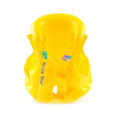 Imagem de Bóia Colete Infantil Inflável – Alças Ajustáveis e Duplo Fecho – Para Crianças de 3 a 6 Anos (Até 22kg) – Bóia Infantil Colete – Cores Azul, Laranja e Amarelo