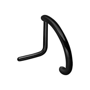 Imagem de PIERCINGLINE Anel de nariz de 20 g Aço cirúrgico 316L piercing de narina | Anel de nariz em forma de L em ótica de aro | Pinos de nariz para mulheres e homens