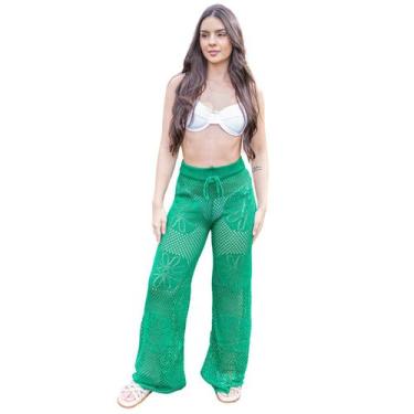 Imagem de Saída de Praia Feminina Calça Tricot Tamanho Único Verão 26 - Sem Marc