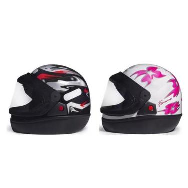 Imagem de Capacete San Marino Automático Moto Masculino Preto Feminino Branco, 6