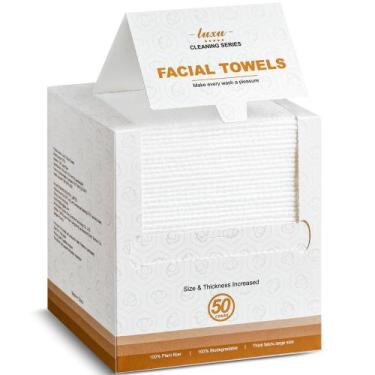Imagem de Toalhas faciais descartáveis biodegradáveis 50 unidades LUXU