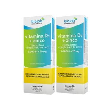 Imagem de Kit 2 Vitamina D3 + Zinco 2.000 UI + 20mg Com 30 Cápsulas - Biolab
