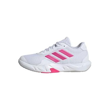 Imagem de adidas Tênis de treinamento feminino Amplimove, Branco/Rosa Choque/Cinza, 35