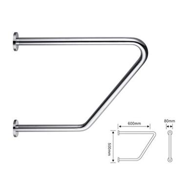 Imagem de AKALNNB Corrimão antiderrapante para vaso sanitário, corrimão de banheiro, banheiro, barra de apoio curva, haste de segurança, corrimão de chuveiro de parede de aço inoxidável, banheiro antiderrapante