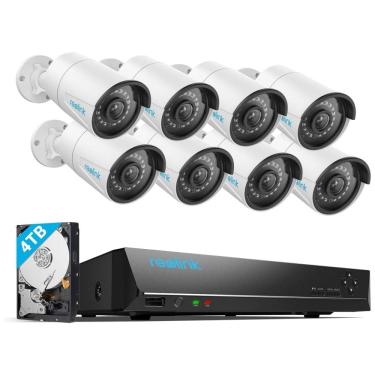 Imagem de Sistema de Câmera de Segurança 16 Canais PoE, 8 PCS, REOLINK RLK16 410B8 5MP, Branco