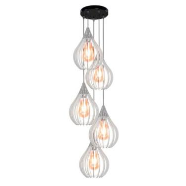 Imagem de Luminária Teto Lustre pendente balcão cozinha sala 5 chile - Shoppingn