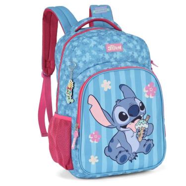 Imagem de Mochila De Costa Escola Stitch Disney Pink Luxcel Lançamento