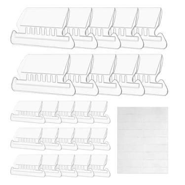 Imagem de 25 abas de pasta de arquivos suspensas com 25 inserções – abas de pasta de arquivo de plástico transparente para pastas de arquivos suspensas, escritório e organização doméstica
