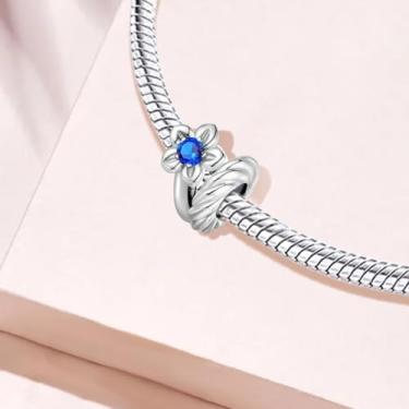 Imagem de 1 peça prata elegante mês berloque para mulheres, faça você mesmo, fabricação de joias e roupa diária combinando joias decoração presente para a mãe (maio), 10.4*10mm, Prata, Sem Pedra Preciosa