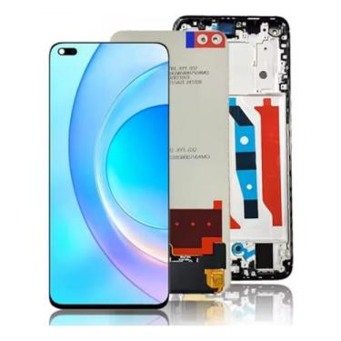 Imagem de Para Huawei nova 8i NEN-L22 NEN-LX1 NEN-LX3 LCD Touch Screen digitalizador de substituição para Honor X20 NTN-AN20 LCD (azul com moldura)