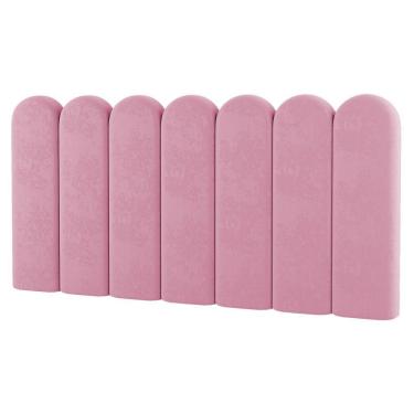 Imagem de Painel Cabeceira Cama Box Solteiro Lana 90cm Suede Rosa - Desk Design