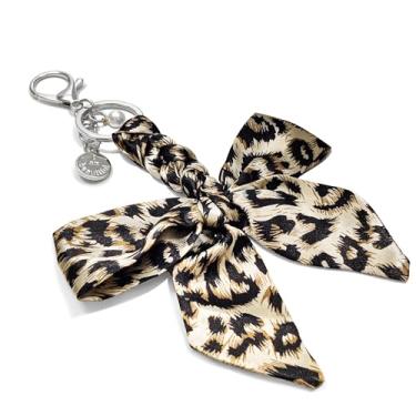 Imagem de cioatu Porta-chaves elegantes com estampa de leopardo - Acessórios de bolsa destacáveis para bolsas, chaves e mochilas femininas (estampa de leopardo amarelo)