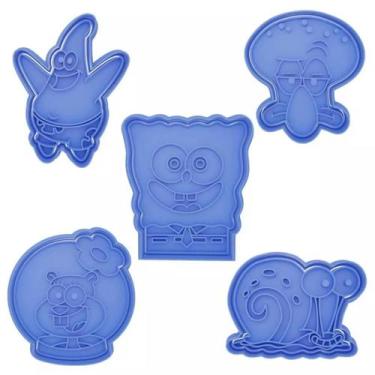 Imagem de Cortador Biscoito Molde Forma BOB ESPONJA Marcador Carimbo Pasta Ameri