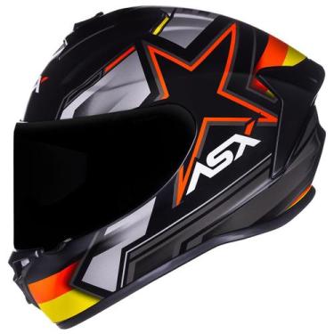 Imagem de Capacete Asx Draken Pilot Fosco Preto/Vermelho/Amarelo Lançamento Alem