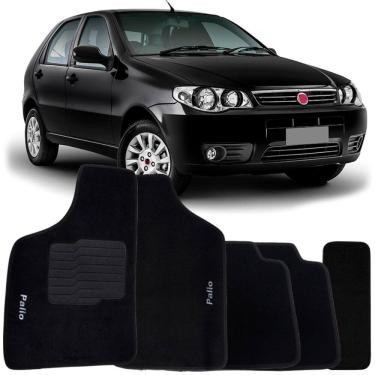 Imagem de Jogo de Tapete Automotivo Carpete Fiat Palio Fire G3 2012 à 2016 Soft Logo Bordado 5 Peças