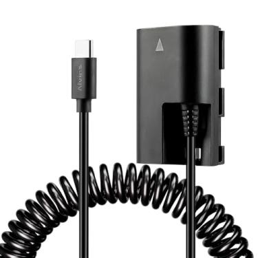 Imagem de Alvin's Cables Cabo enrolado de bateria falsa USB-C Tipo-c para LP-E6P para câmera Canon EOS R5 Mark ll/ R5/ R6 Mark ll/ R6/ R7/ R