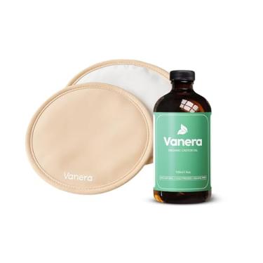 Imagem de Vanera Almofadas para seios de óleo de rícino – Almofadas de algodão ultramacias, à prova de vazamentos e reutilizáveis para cuidados delicados, 2 peças