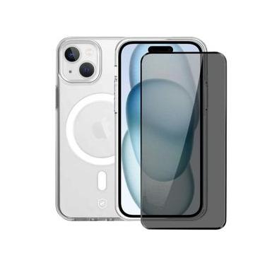 Imagem de Kit Capa MagSafe Crystal Armor e Pelicula Defender Pro Privacidade para iPhone 15 - Gshield